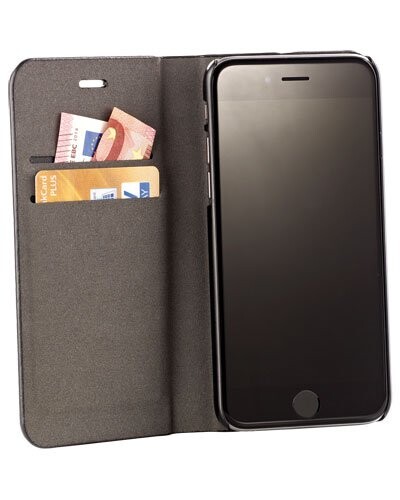 Étui folio en cuir véritable avec range-cartes pour iPhone 6 / 6S - Noir