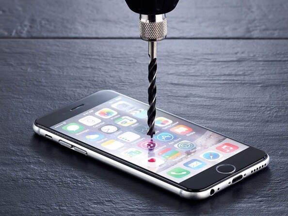 Façade de protection en verre trempé pour iPhone 6 / 6S - Noir