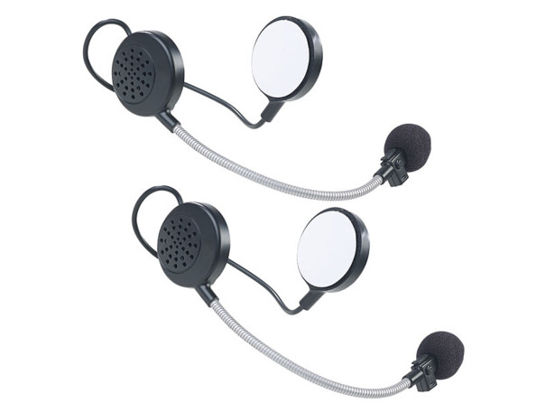 Lot de 2 micro-casques intercom stéréo avec bluetooth pour casque de moto