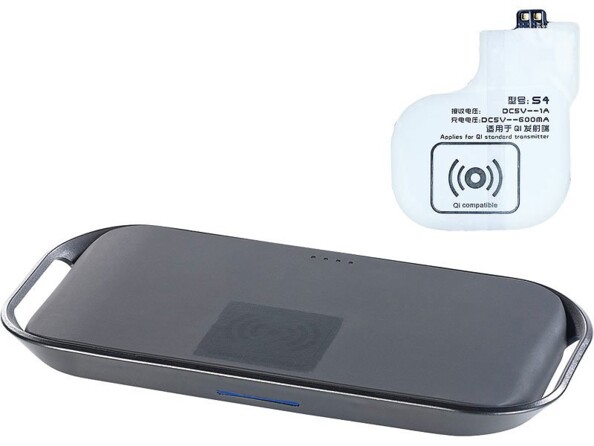 Station compatible Qi avec batterie 6000 mAh et adaptateur Galaxy S4