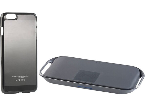 Station compatible Qi avec batterie 6000 mAh et coque adaptateur iPhone 6 Plus