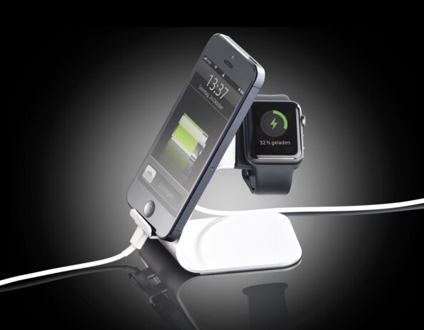 Support de chargement 2 en 1 pour Apple Watch et smartphones