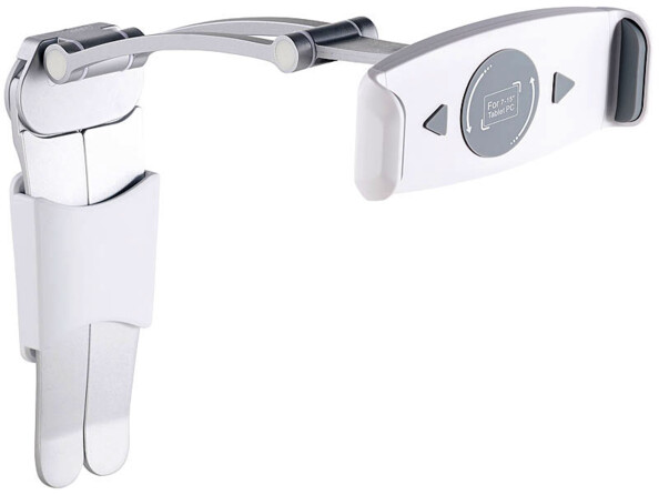 support pour tablettes se règle en hauteur et en inclinaison, et peut pivoter à 360°