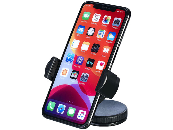 Support smartphone pour voiture avec ventouse Ø 60mm mise en situation avec smartphone