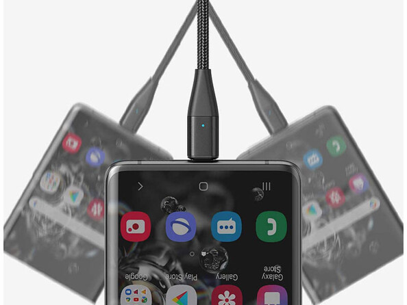 2 câbles USB-C vers USB-C et Lightning avec fiches magnétiques - 1 m