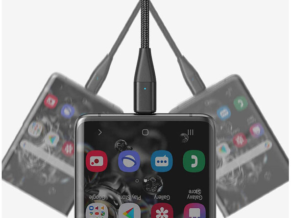 3 câbles USB-C vers USB-C et Lightning avec fiches magnétiques - 1,80 m