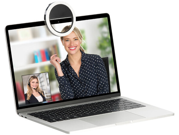 Anneau LED sans fil Ø 8,5 cm pour fixation sur smartphone