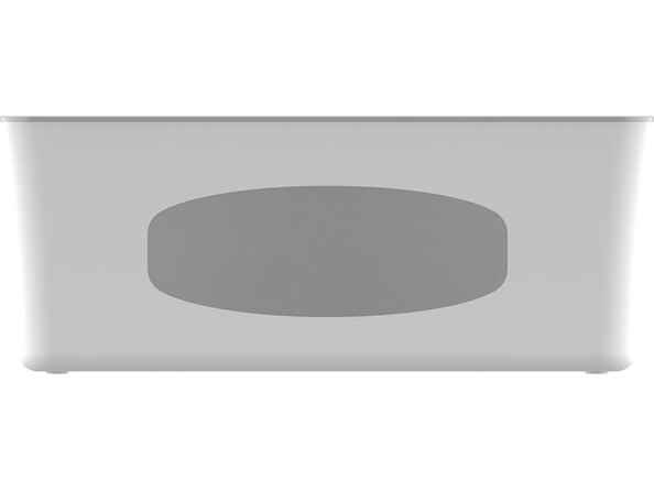 Boîte de rangement pour multiprise vue de côté avec ouverture