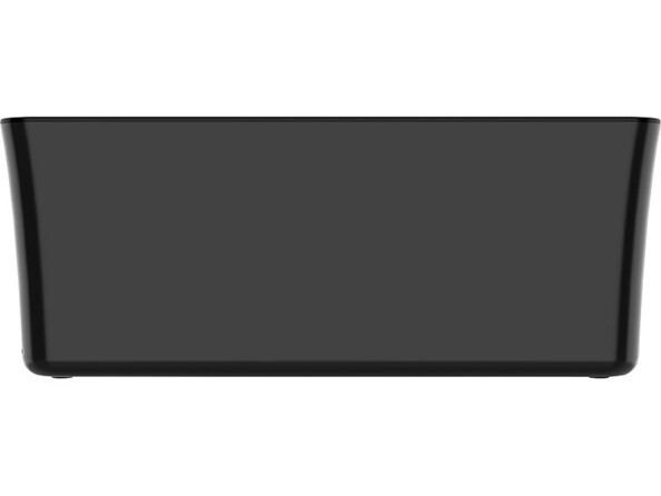 Boîte de rangement noire pour multiprise vue de côté