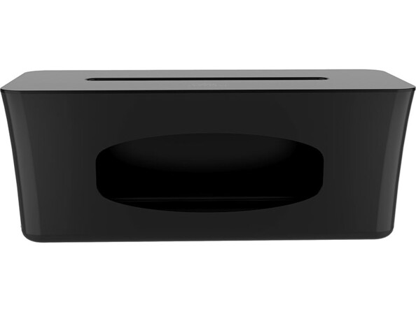 Boîte de rangement noire pour multiprise vue de côté ouvert