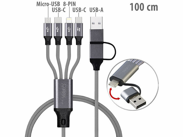 câble USB-C / USB-A vers Lightning / USB-C / Micro USB 1m