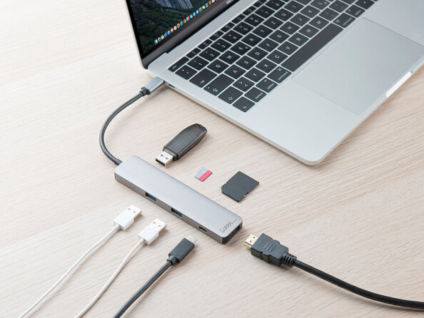 Hub USB et adaptateur smartphone/ordinateur avec souris optique et clavier USB