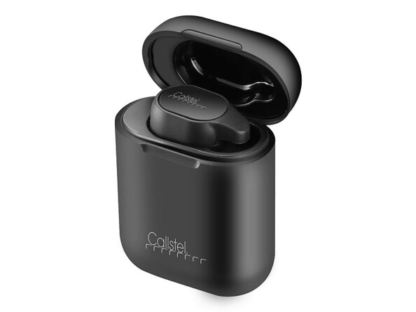 Oreillette de traduction IHS-685.tl rangée dans son étui.