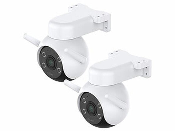 Pack de 2 caméras IP Pan-Tilt 2K connectées de la marque 7links