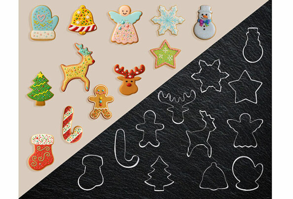 12 emporte-pièces de Noël en acier inoxydable