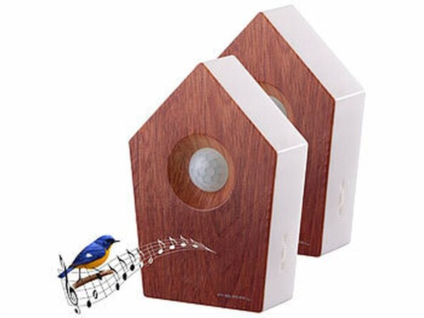 Pack de 2 boîtes à chants d'oiseaux avec capteur de mouvements de la marque PEARL