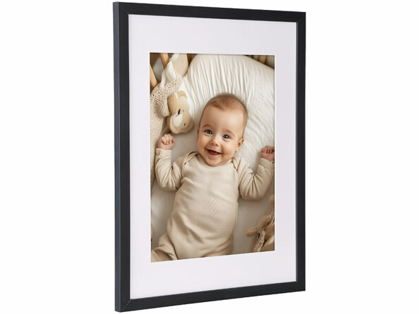 cadre photo en bois 30 x 40 cm avec verre acrylique - coloris noir