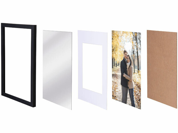 cadre photo en bois 30 x 40 cm avec verre acrylique - coloris noir