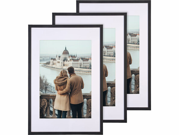 3 cadres photo en bois 40 x 60 cm avec verre acrylique -