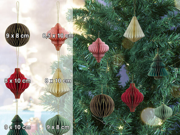 décoration sapin de Noël 3D en papier