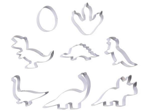 8 emporte-pièces dinosaures en acier inoxydable