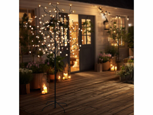 cerisier lumineux solaire à LED 150 cm avec 152 fleurs