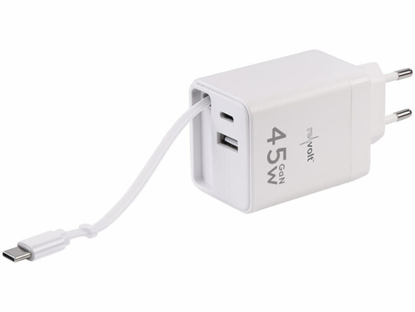 Chargeur secteur GaN 3 ports USB-A/USB-C 45 W