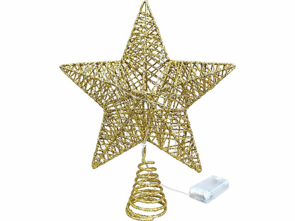 Étoile lumineuse dorée 20 LED pour sapin de Noël