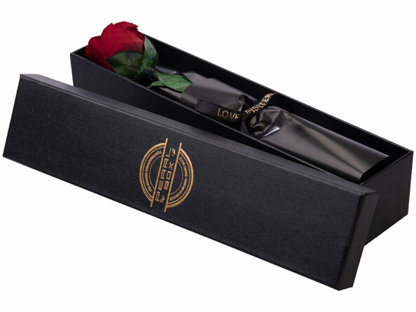 Rose éternelle avec tige - rouge