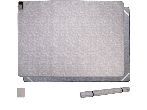 Tapis chauffant avec télécommande avec pile bouton, housse et mode d’emploi en français