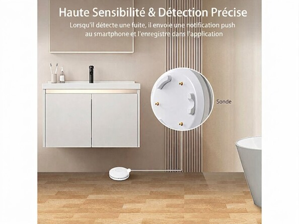 3 détecteurs d'eau connectés 90 dB XMD-120