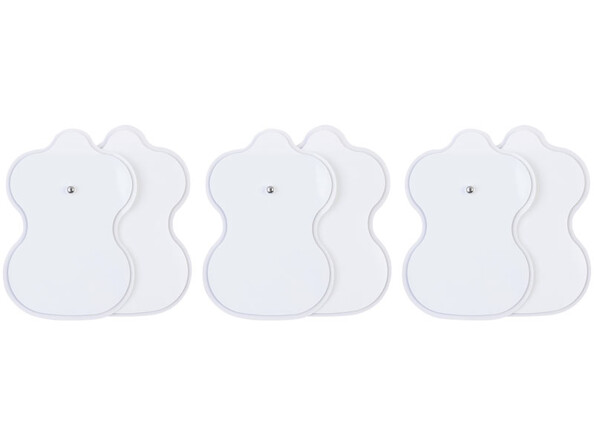 6 électrodes de remplacement pour électrostimulateur EM-285 vues de face