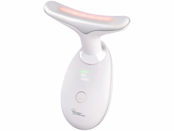 Appareil de massage du visage chauffant EMS avec lumière LED rouge vu de face
