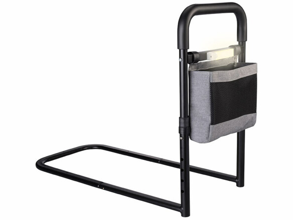 Barre d'appui pour lit lumineuse et réglable en hauteur