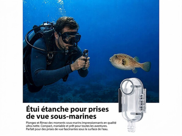 Caméra sport 4K avec boîtier étanche