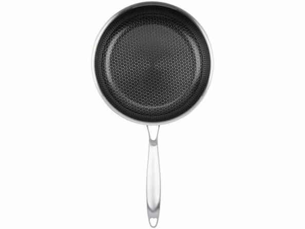 Poêle antiadhésive en acier inoxydable Ø 24 cm vue de dessus