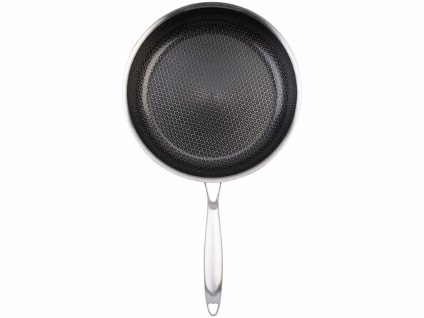 Poêle antiadhésive en acier inoxydable Ø 28 cm vue de dessus