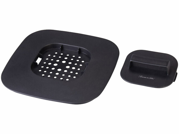 vue du couvercle de la poubelle à déchets organiques avec filtre