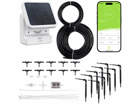Système d'irrigation solaire autonome connecté BWC-645  avec smartphone et accessoires