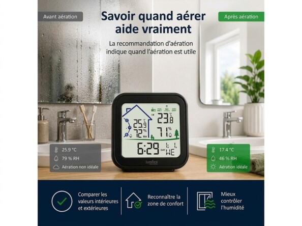 Thermomètre et hygromètre FWS-80 avec capteur extérieur sans fil