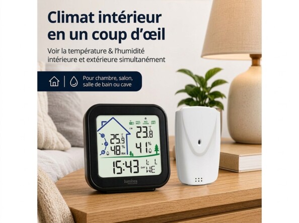 Thermomètre et hygromètre FWS-80 avec capteur extérieur sans fil
