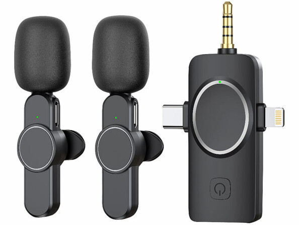2 microphones sans fil USB-C / Lightning / jack