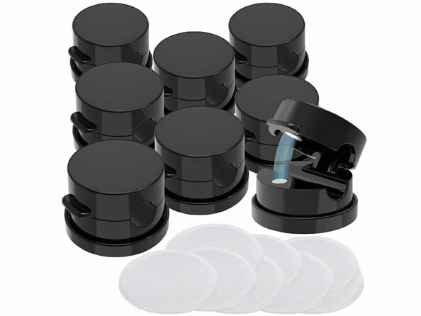 8 clips organiseurs pour câbles rotatifs à 360° avec fermeture magnétique