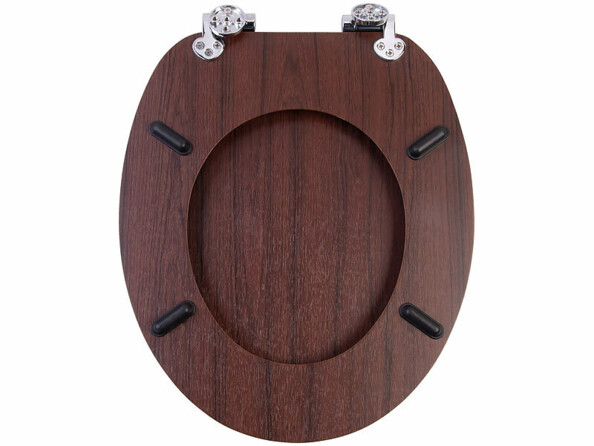 Abattant cuvette de toilettes - aspect bois sombre