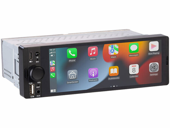 Autoradio 1 DIN CAS-5055  avec écran tactile compatible Apple Carplay & Android Auto