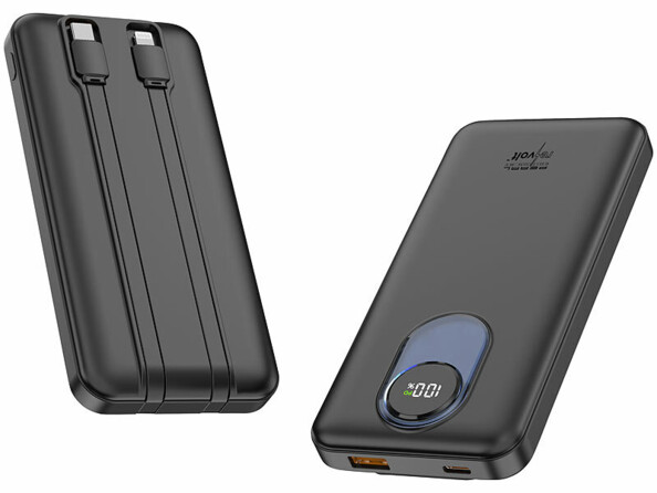 Batterie externe 10000 mAh PB-845 vue de dos et de face
