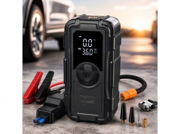 Booster pour batterie auto PB-855 avec compresseur, batterie externe USB et lampe de poche LED