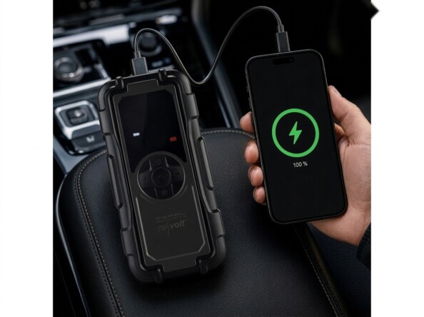 Booster pour batterie auto PB-855 avec compresseur, batterie externe USB et lampe de poche LED