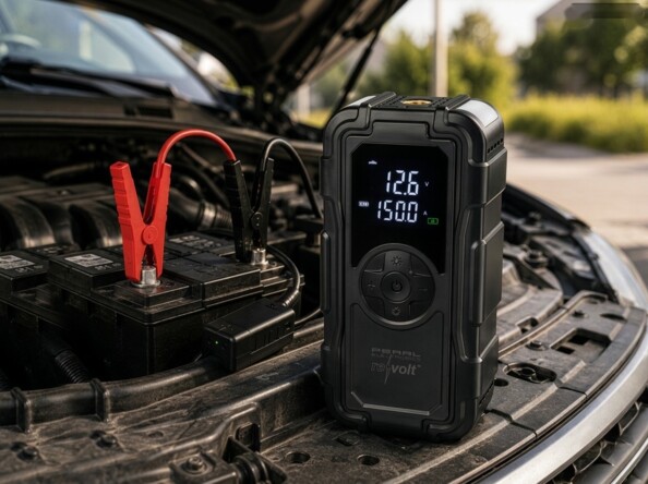 Booster pour batterie auto PB-855 avec compresseur, batterie externe USB et lampe de poche LED