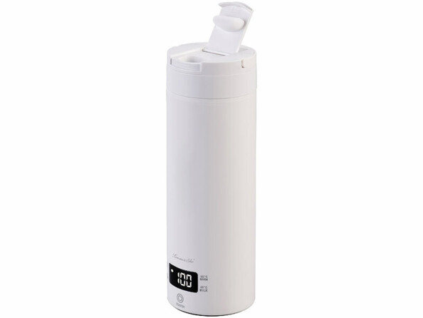 Bouilloire de voyage 500 ml et gourde isotherme avec capuchon ouvert vue de face